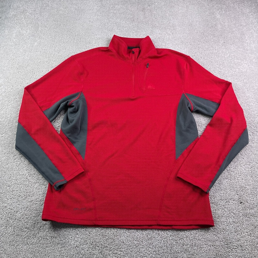 Nike‎ ACG Sweatshirt Mens Large Red Dri Fit Performance Zip Pullover Sweater